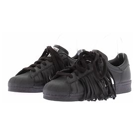 Adidas Baskets "Superstar" noir à franges en cuir Noir