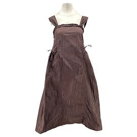 Autre Marque Vestido largo de algodón marrón Damson Madder Castaño