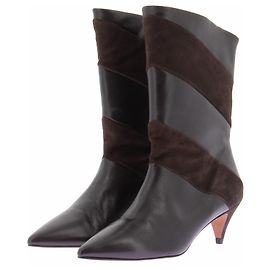 Ba&Sh Bottines marron en cuir et daim Brown
