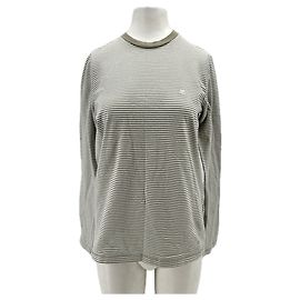 Anine Bing Top kaki a righe con maniche lunghe Cachi