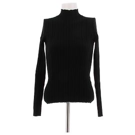 Acne Studios Jersey de cuello alto negro de algodón Negro