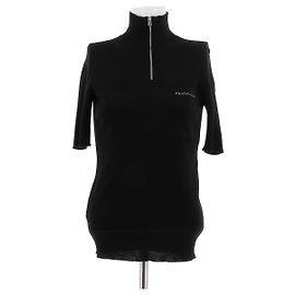 Prada Pull col roulé sans manches en laine Black