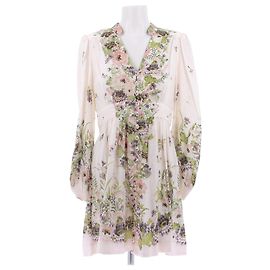 Vestido de lino floral Zimmermann Multicolor