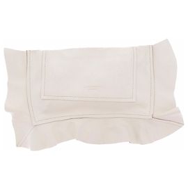 Adolfo Dominguez Pochette blanche en cuir Blanc