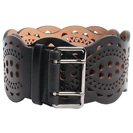 Alaïa Breite schwarze Lasercut-Gürtel Schwarz