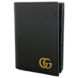 Gucci GG Marmont Black Leather Card Case Black