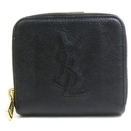 Yves Saint Laurent Leder Geldbörse im Querformat Schwarz