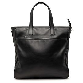 Bolsa tote com placa de logo triangular Prada Preto