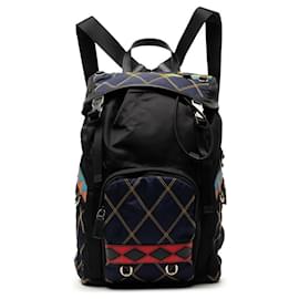 Prada Patchwork Stepp-Rucksack Schwarz Mehrfarben