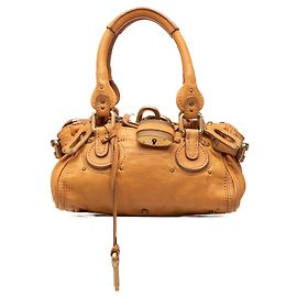 Braune Mini-Leder-Paddington-Handtasche von Chloé Braun Karamell