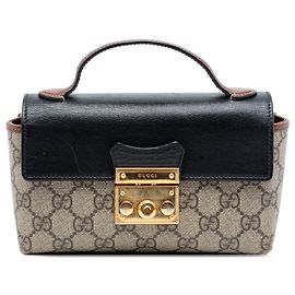Bolsa satchel mini GG Supreme Padlock bege da Gucci Bege