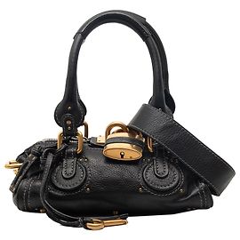 Chloé Schwarze Mini-Leder-Paddington-Tasche Schwarz