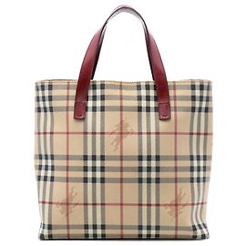Burberry Beige Haymarket Check Coated Canvas Tote Beige
