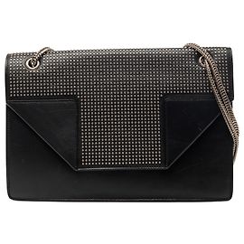 Bolsa de ombro Betty em couro preto com studs médios da Saint Laurent Preto