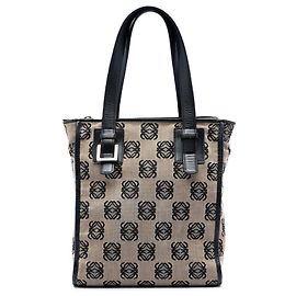LOEWE Beige Anagram Canvas Tote Beige