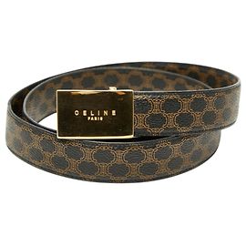 Céline Celine Triomphe Macadam Logo Belt Black