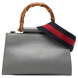 Gucci Bamboo Pearl Handbag Brown Cream