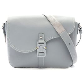Dior Saddle Leder Schultertasche Grau