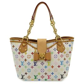 Borsa tote Annie GM Monogram Multicolore Louis Vuitton Bianco