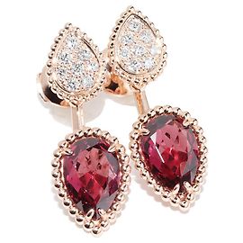 Boucheron Granat-Diamant-Ohrstecker Metallisch
