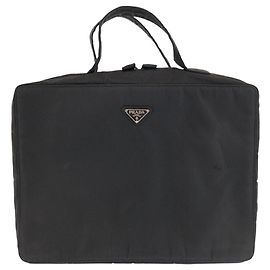 Pasta de nylon tessuto com logo da Prada Preto
