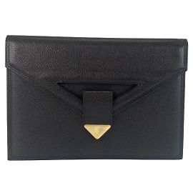 Yves Saint Laurent Leather Clutch Bag Black