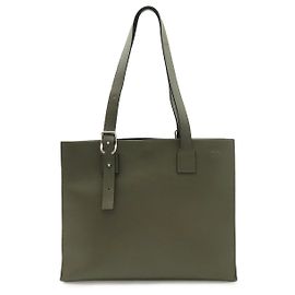 Bolsa de couro com fivela Anagram Loewe Verde