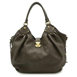 Louis Vuitton Mahina Leder Monogram L Tote Bag Grau