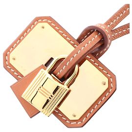 Hermès Collana Hermes Kelly GM Placcata Oro Pelle Marrone