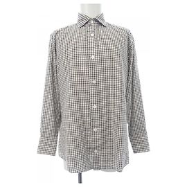 Autre Marque Camicia in cotone Eleventy Marrone Bianco