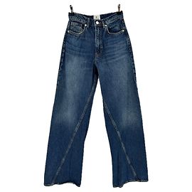 Jeans anchos azules de algodón Anine Bing Talla 25 Azul