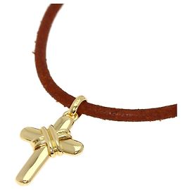 Bulgari Collier ras du cou croix en or jaune 18K Bvlgari Autre
