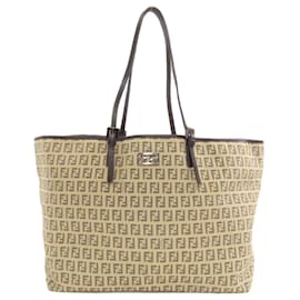 Fendi Zucca Pattern Tote Bag Black Beige