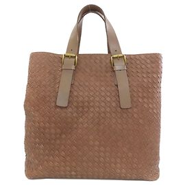 Bolsa de couro marrom Intrecciato da Bottega Veneta Marrom