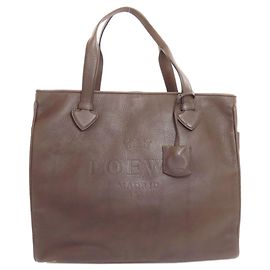 Bolsa Tote Loewe em couro com logo Marrom