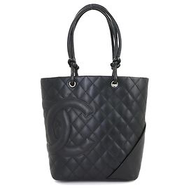 Chanel Cambon Line Medium Tote Handbag Black