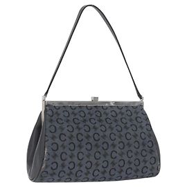 Céline CELINE C Macadam Canvas Schultertasche Grau Silber Authentisch YKZ580 Braun Silber