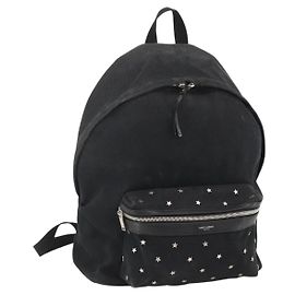 SAINT LAURENT Backpack Canvas Black Silver Auth bs34220 Black Silvery
