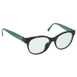 CHANEL COCO Mark Glasses plastic Green CC Auth BAZ663 Green