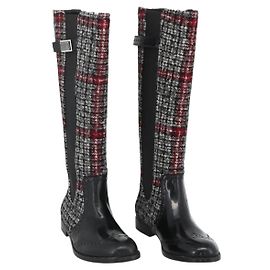 Dolce & Gabbana DOLCE&GABBANA Long Boots Wool 37 Black Auth 174624A Black