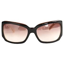 Versace Übergroße schwarze Sonnenbrille Schwarz