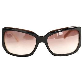 Versace Gafas de sol negras de gran tamaño Negro