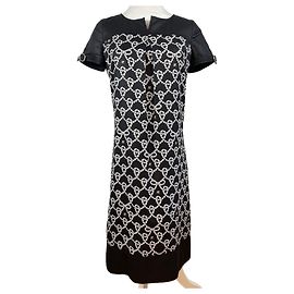 Robe Abstraite Vintage Courreges Noir Blanc M Noir