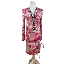 Vintage Emilio Pucci Kleid Pink Rot Weiß M Pink