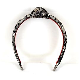 Hermès HERMES Fascia per Capelli in Seta Elsa Bloom in Nero Nero