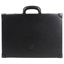 Borsa da viaggio in pelle Anagram Loewe nera Verde