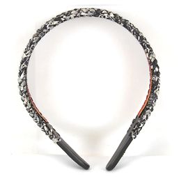 Hermès HERMES Elsa Bloom Braided Leather Headband Black