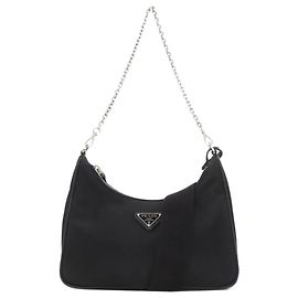 Borsa in nylon 2 in 1 Prada per donne Nero