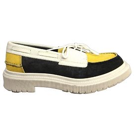Mocassins Adieu Paris Type 174 em couro preto Preto Branco Amarelo