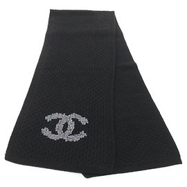 Stola in cashmere Chanel Coco Mark nera Nero